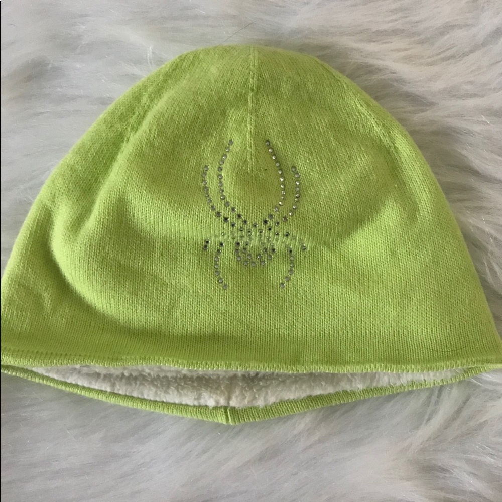 Kids Bright Green Spyder Beany